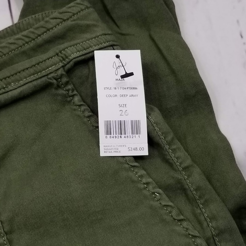 NWT Joie Jeans Army Green Tie Pants Made USA 25 26 - Picture 6 of 8